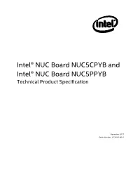 Intel® NUC Board NUC5CPYB and Intel® NUC Board NUC5PPYB Technical Product Specification