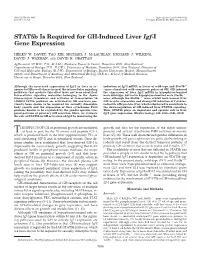 Stat5b Is Required for GH-Induced Liver Igf-I Gene Expression