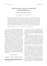 Genetic Diversity in Species of Abutilon Mill. from North-West India