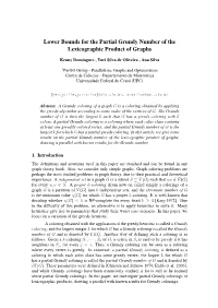 Lower Bounds for the Partial Grundy Number of the Lexicographic Product of Graphs