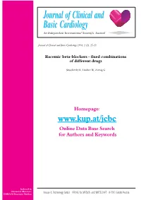 Racemic Beta-Blockers - Fixed Combinations of Different Drugs