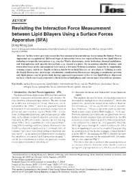 Revisiting the Interaction Force Measurement Between Lipid