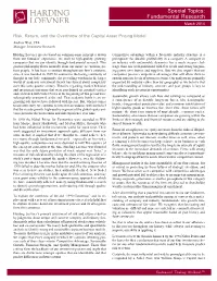 Risk, Return, and the Overthrow of the Capital Asset Pricing Model Andrew West, CFA Manager, Investment Research