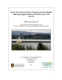 Water Flow Between Ohau Channel and Lake Rotoiti Following Implementation of the Diversion Wall Part B