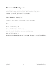 Windows OS File Systems