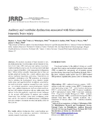 Auditory and Vestibular Dysfunction Associated with Blast-Related Traumatic Brain Injury
