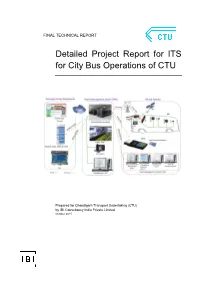 Detailed Project Report for ITS for City Bus Operations of CTU