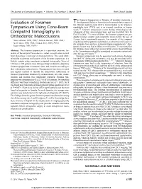 Evaluation of Foramen Tympanicum Using Cone-Beam Computed
