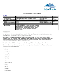 Expression of Interest