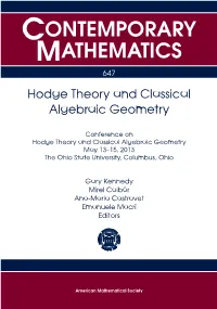 Hodge Theory and Classical Algebraic Geometry