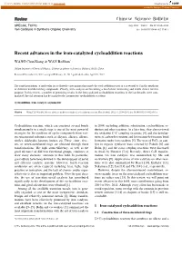 Recent Advances in the Iron-Catalyzed Cycloaddition Reactions