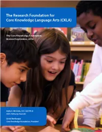 The Research Foundation for Core Knowledge Language Arts (CKLA)