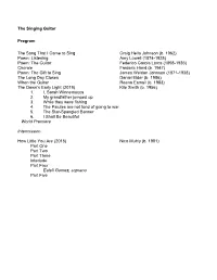 The Singing Guitar Program the Song That I Came to Sing Craig Hella