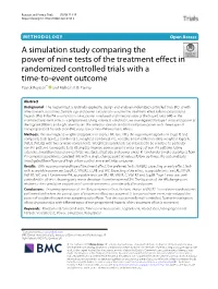 A Simulation Study Comparing the Power of Nine Tests of the Treatment