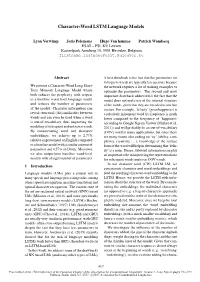 Character-Word LSTM Language Models