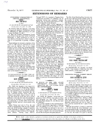 EXTENSIONS of REMARKS, Vol