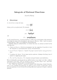 Integrals of Rational Functions