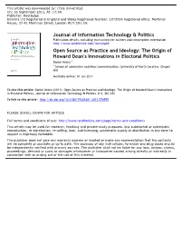 Open Source As Practice and Ideology: the Origin of Howard Dean's