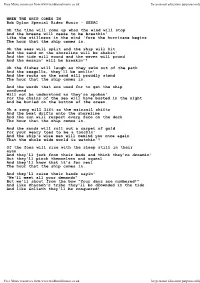 WHEN the SHIP COMES in Bob Dylan