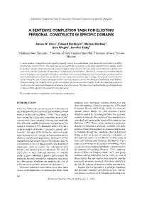 A Sentence Completion Task for Eliciting Personal Constructs in Specific Domains