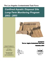 Confined Aquatic Disposal Site Long-Term Monitoring Program 2002 - 2003