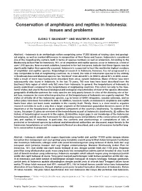 Conservation of Amphibians and Reptiles in Indonesia: Issues and Problems