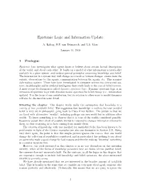 Epistemic Logic and Information Update