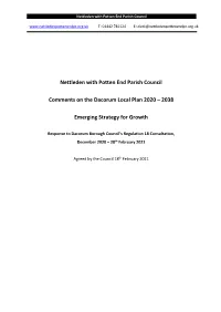 Nettleden with Potten End Parish Council Comments on the Dacorum Local Plan 2020 – 2038 Emerging Strategy for Growth