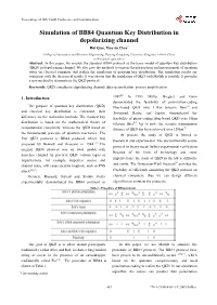 Simulation of BB84 Quantum Key Distribution in Depolarizing Channel