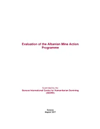 Evaluation of the Albanian Mine Action Programme