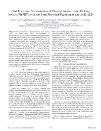 Ingaas Finfets with Sub-5 Nm Fin-Width Featuring in Situ ALE-ALD
