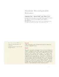 Modular Reconfigurable Robotics