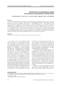 Monitoring of Microbiological Quality in the Process of Production of Steak Tartare