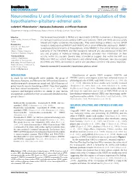 Neuromedins U and S Involvement in the Regulation of the Hypothalamo–Pituitary–Adrenal Axis