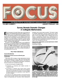 Survey Reveals Dramatic Changes in Collegiate Mathematics