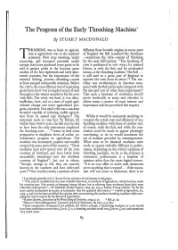 The Progress of the Early Threshing Machine