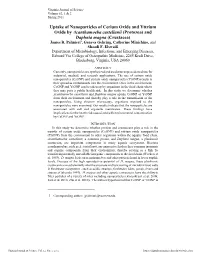 Uptake of Nanoparticles of Cerium Oxide and Yttrium Oxide by Acanthamoeba Castellanii (Protozoa) and Daphnia Magna (Crustacea) James R