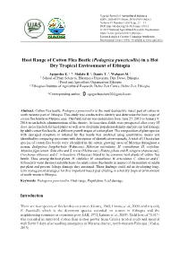 Host Range of Cotton Flea Beetle in Metema Area