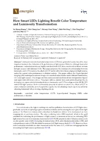 How Smart Leds Lighting Benefit Color Temperature and Luminosity