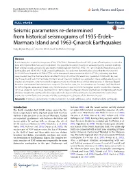 Seismic Parameters Re-Determined from Historical Seismograms Of