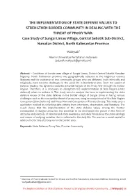 The Implementation of State Defense Values To