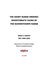 The Short-Range Endemic Invertebrate Fauna of the Ravensthorpe Range