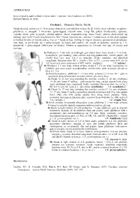 ASTERACEAE 552 Key Revised to Add Carduus Crispus and C. Cinereus