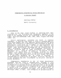 Compensatory Lengthening Versus Gemination In
