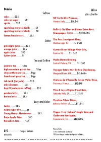 Drinks Softies Juice Tea and Coffee Beer and Cider