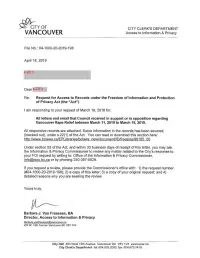 FOI Web Release, April 18, 2019