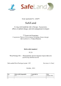Harmonisation and Development of Procedures for Quantifying Landslide Hazard