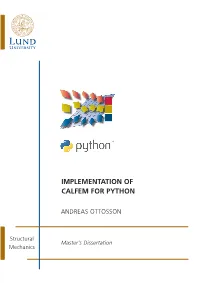 Implementation of Calfem for Python