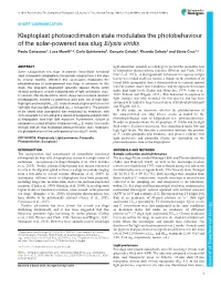 Kleptoplast Photoacclimation State Modulates the Photobehaviour of the Solar-Powered Sea Slug Elysia Viridis