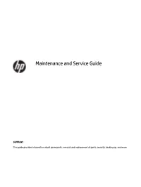 Maintenance and Service Guide